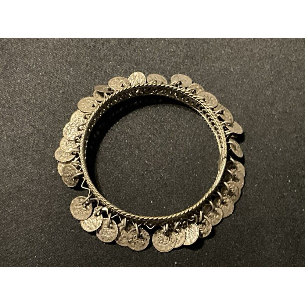 Size 7 Antique Coins Cha Cha Bangle Bracelet